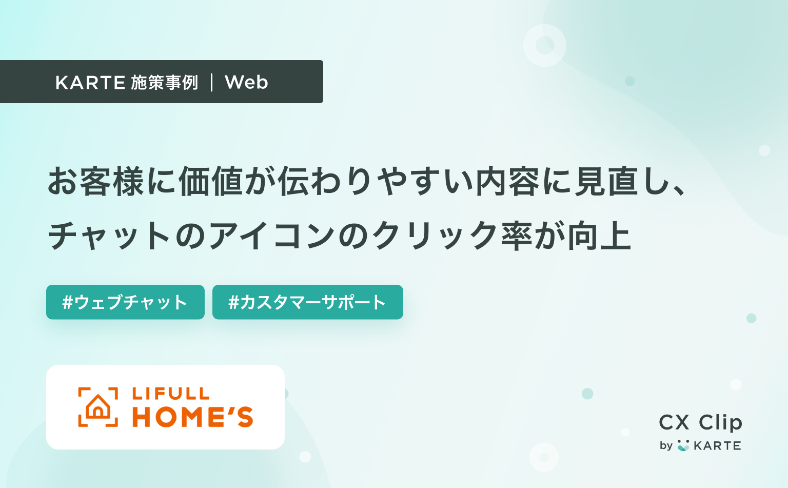 チャットのアイコンをお客様に価値が伝わりやすい内容に変更し、クリック率が向上