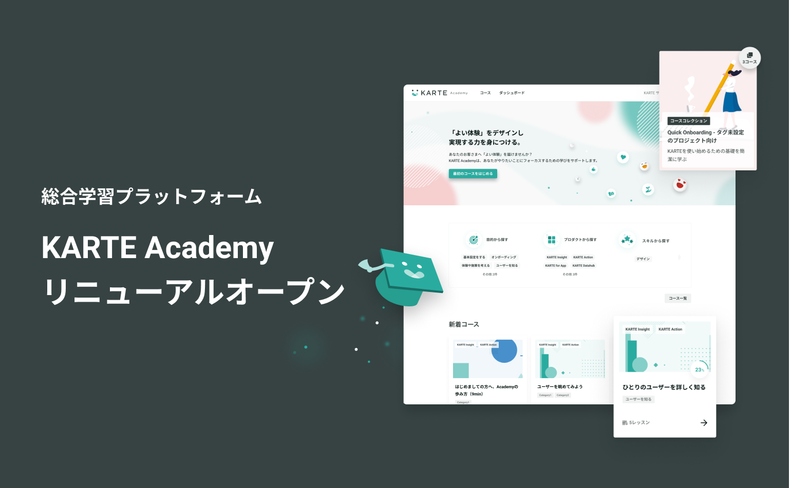 KARTEのサポートコンテンツ「KARTE Academy」がリニューアル!顧客体験の考え方から実践までをより学びやすくなりました