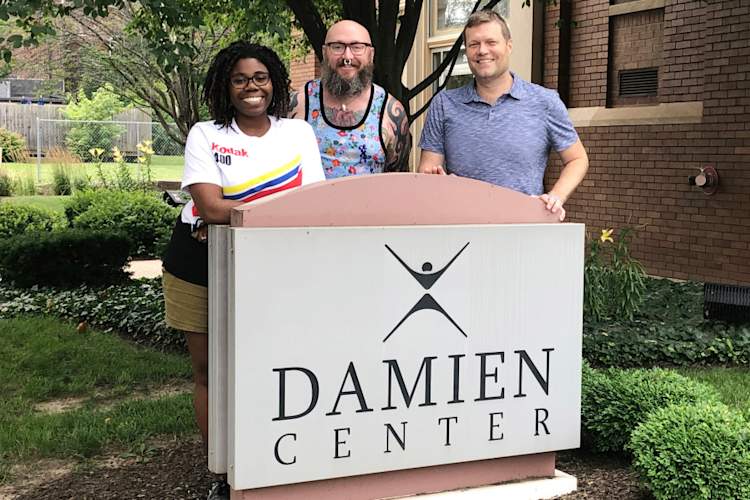 Damien Center staffers left to right: Maxine Wallace, Intensive Housing Coordinator, Devon Martin, Care Coordinator, Alan Witchey, President and CEO
