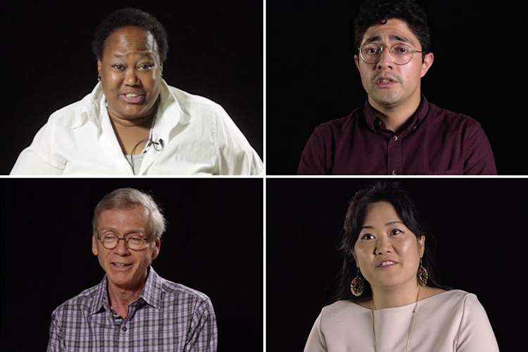 collage of people talking about their HIV diagnosis