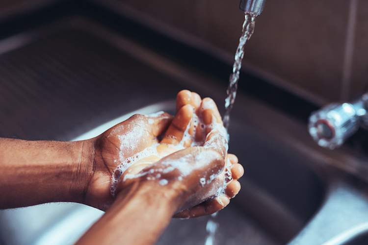 washing hands