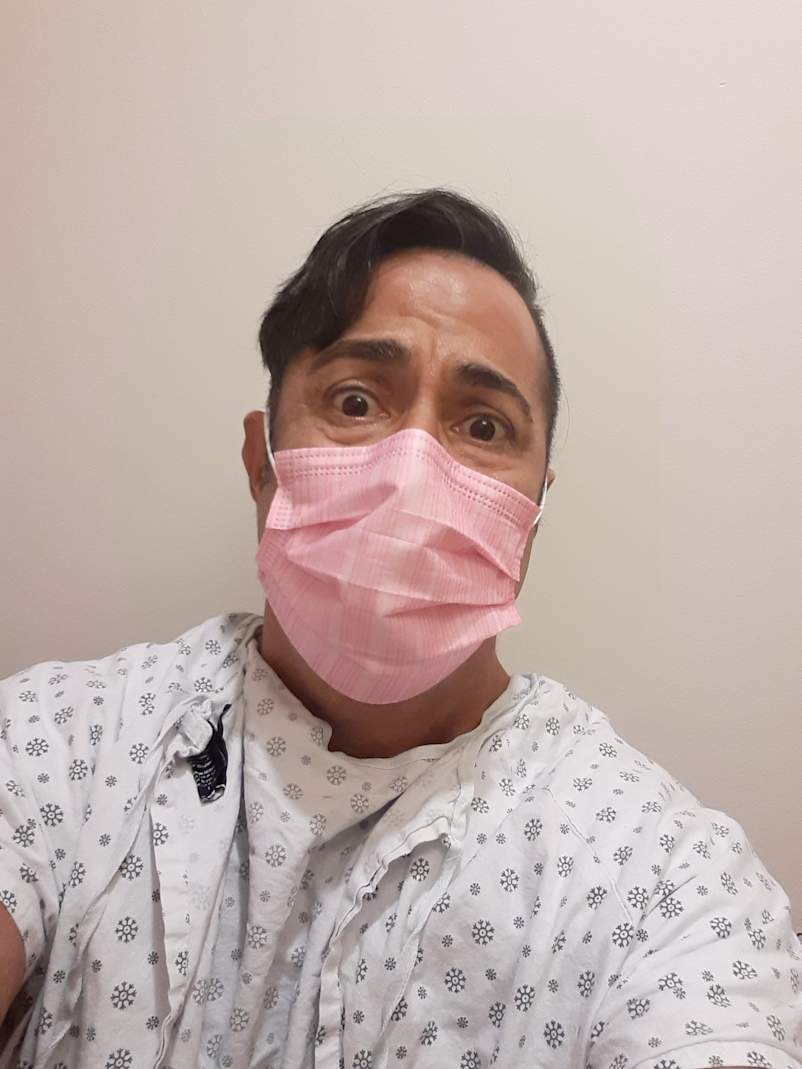 Charles Sanchez at his colonoscopy appointment