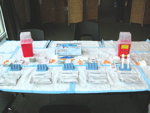 A display from ARCA's 2003 HIV rapid testing initiative