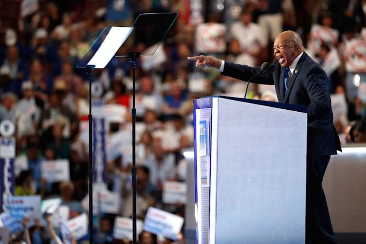 Rep. Elijah Cummings delivering a speech on the first day of the Democratic National Convention