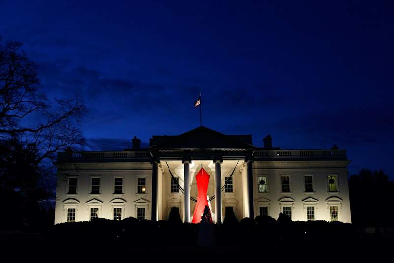 AIDS ribbon White House