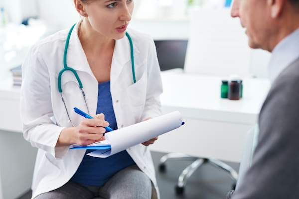 talking to doctor