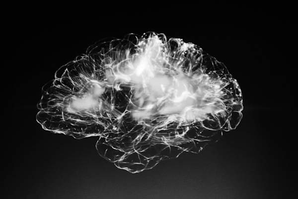 brain firing in black and white