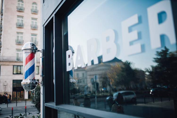 Exterior of barber shop
