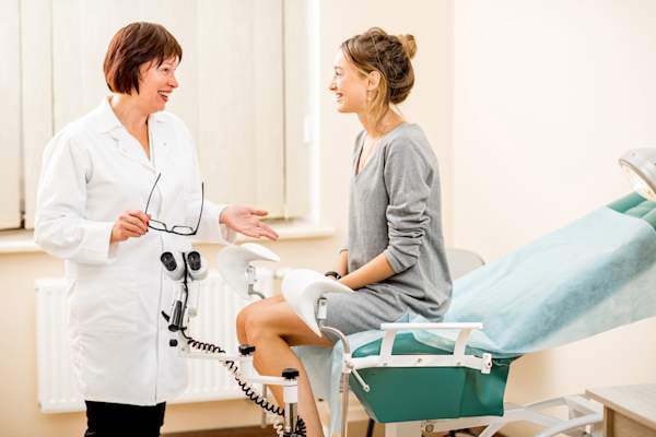 Young woman patient with gynecologist