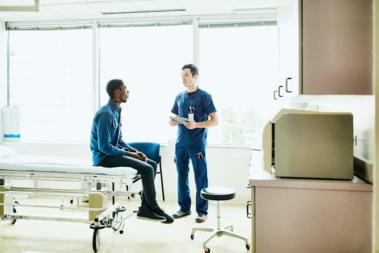 talking to doctor