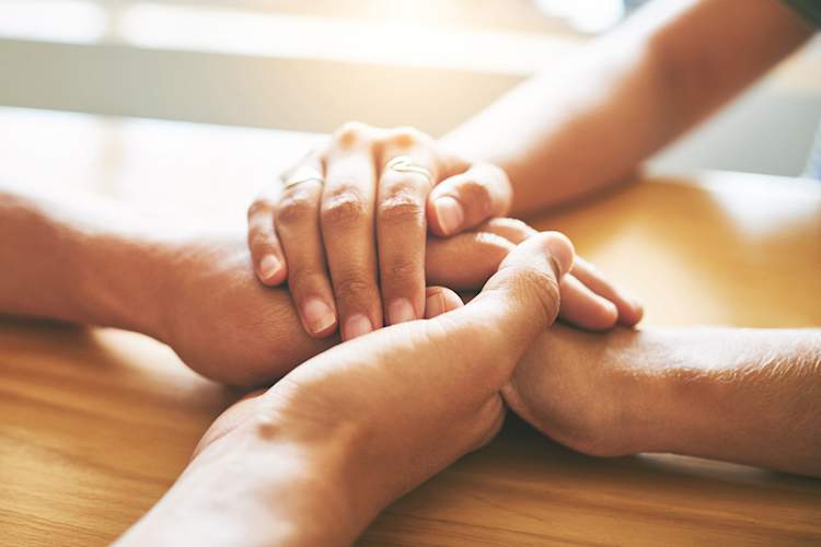 holding hands