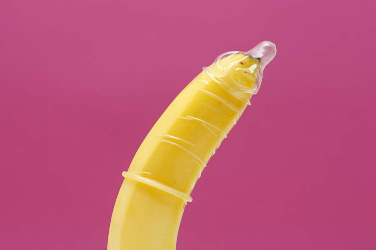 condom on banana