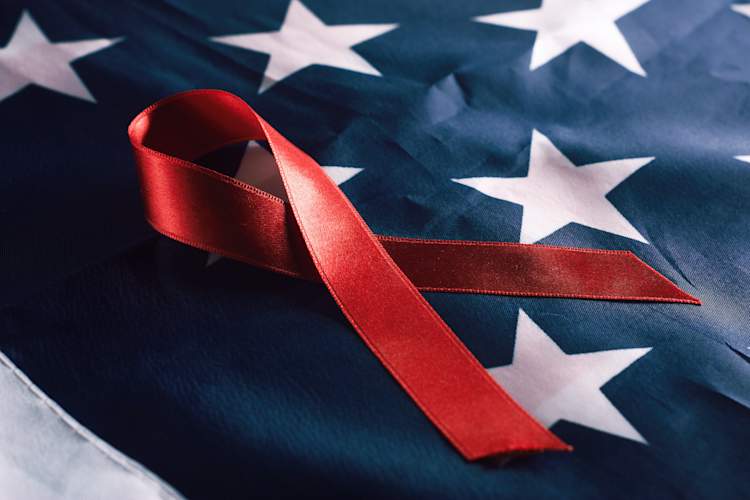 USA red ribbon