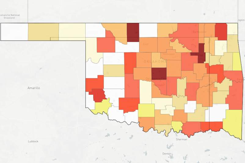 map of Oklahoma from AIDSVu