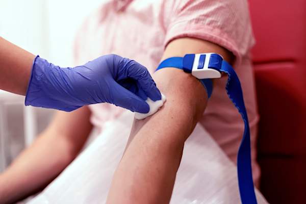 Person getting blood drawn
