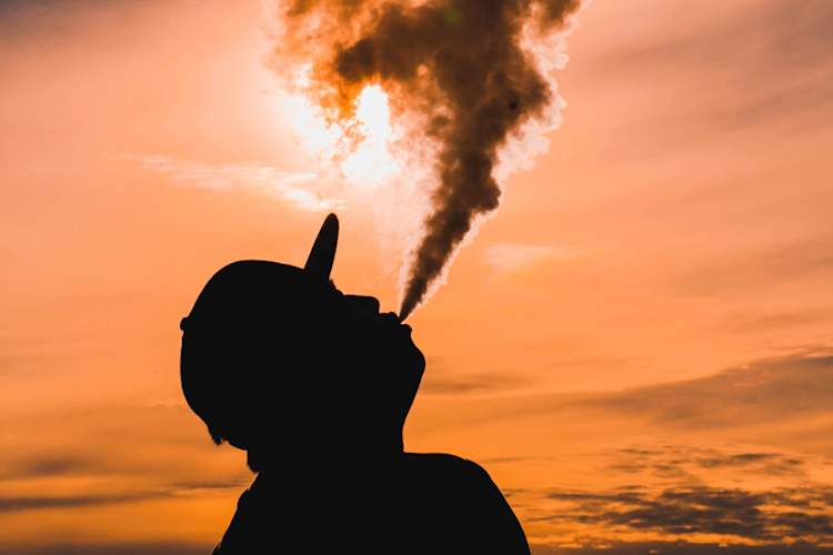 man vaping
