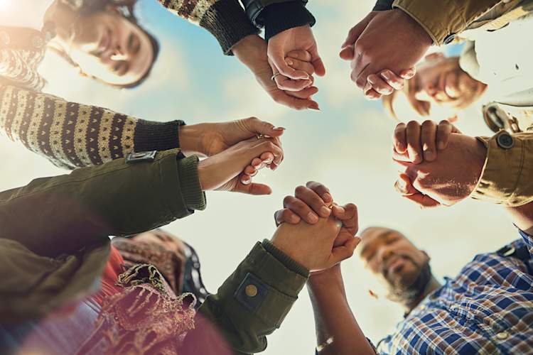 People praying together.