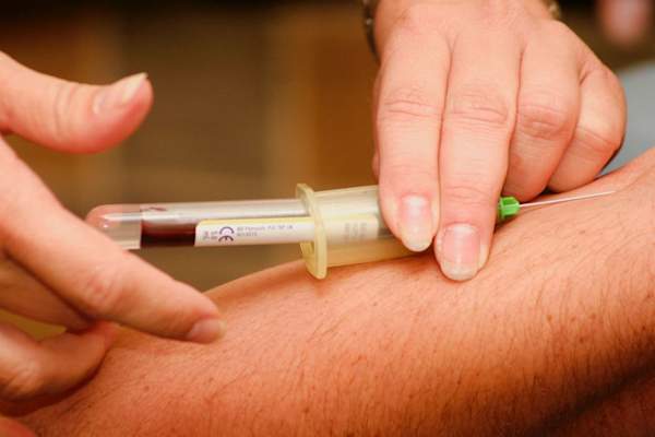 Blood test in action