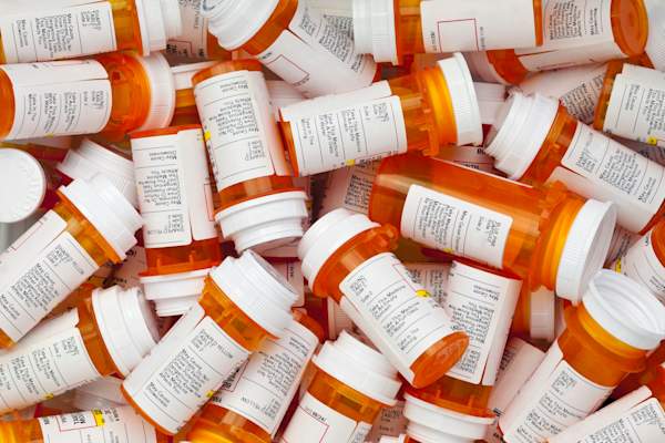 pile of pill bottles