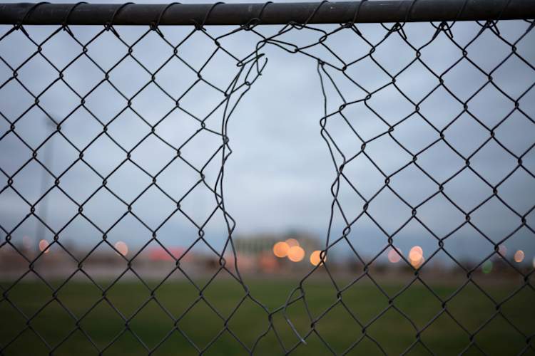 hole in a fence