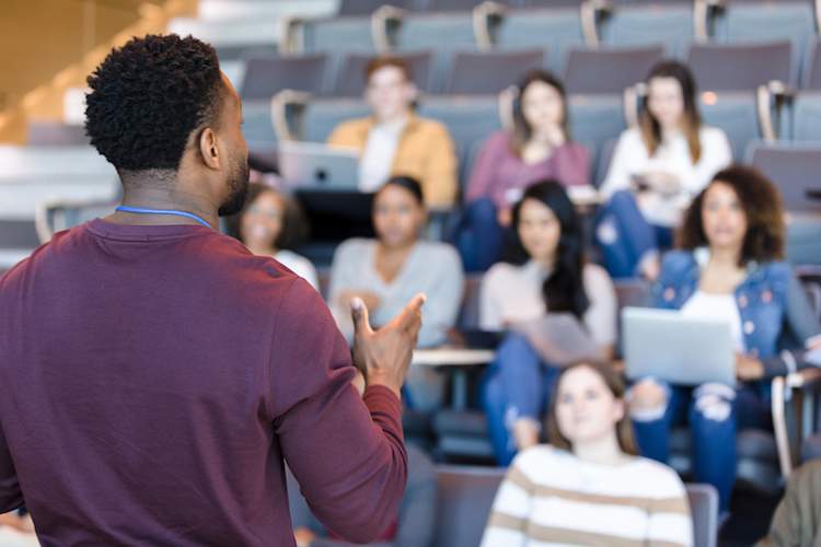 professor lecturing students