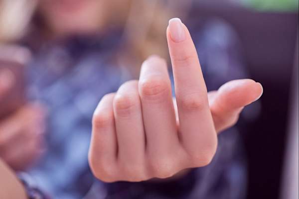 Woman hand gesturing come here