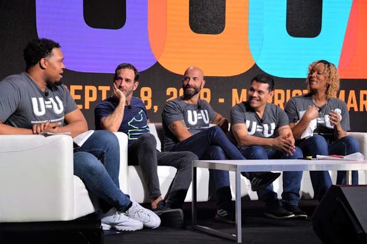 U=U at USCA2019. Left to right: Deondre Moore, Bruce Richman, Demetre Daskalakis, Victor Claros, Yonce Jones