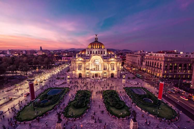 Mexico City's Downtown At Twilight