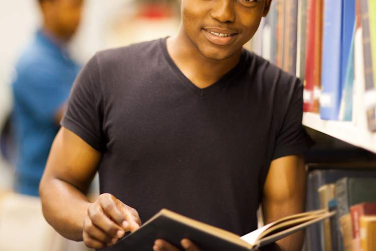 young man reading
