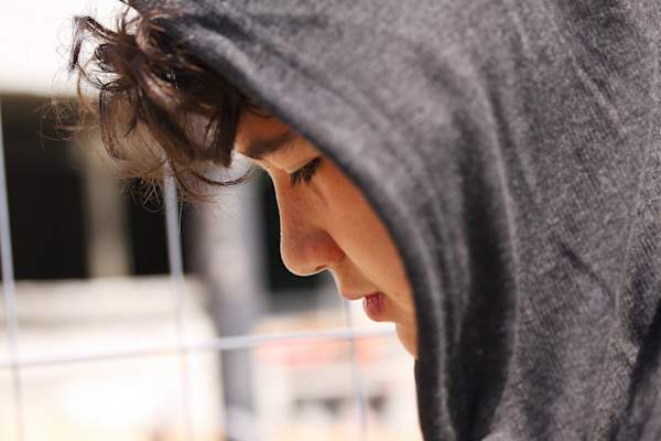 teen in hood