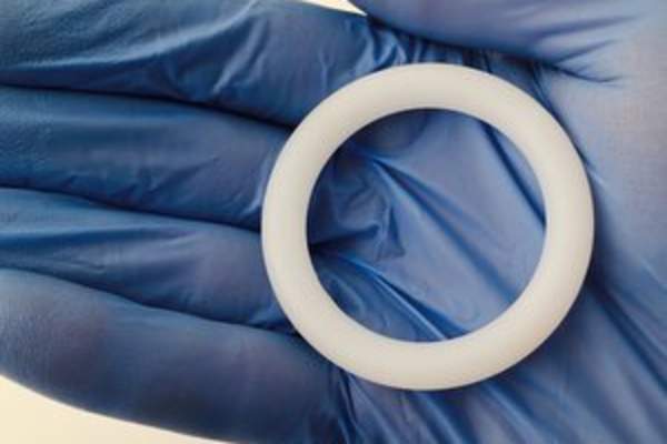 A silicone vaginal ring identical to those used in the ASPIRE trial. Credit: NIAID