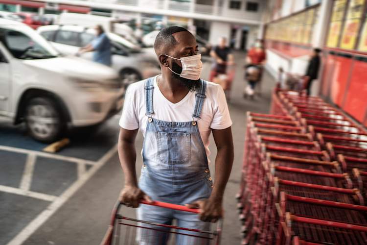 COVID protection at supermarket