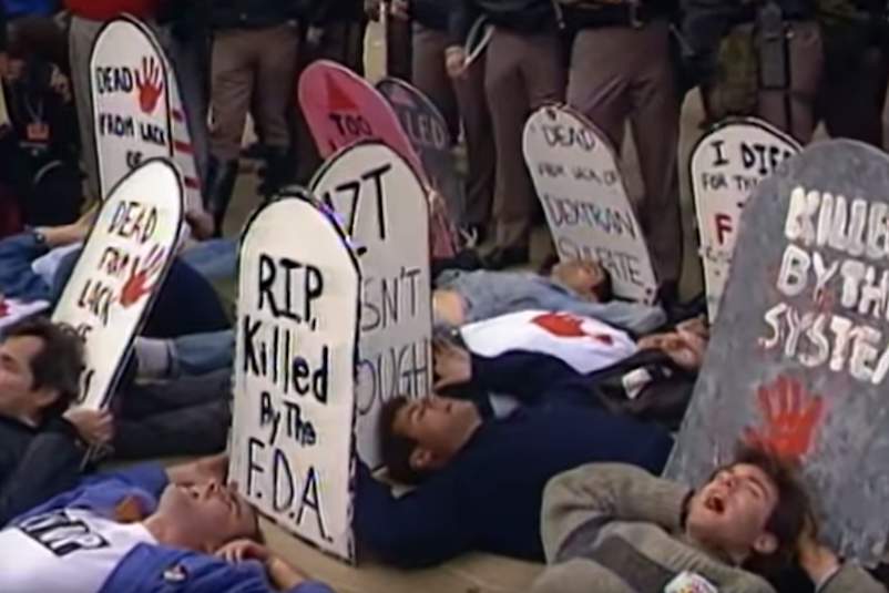 A still from “United in Anger,” a documentary on ACT UP