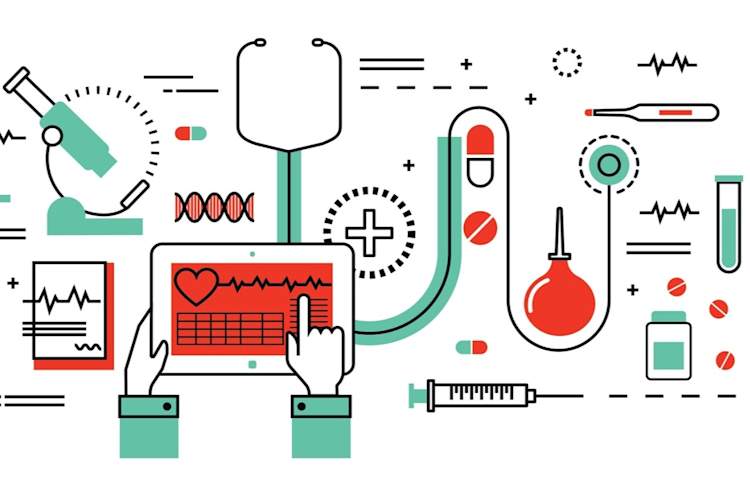 concept illustration: medicine, healthcare, health control, medical equipment
