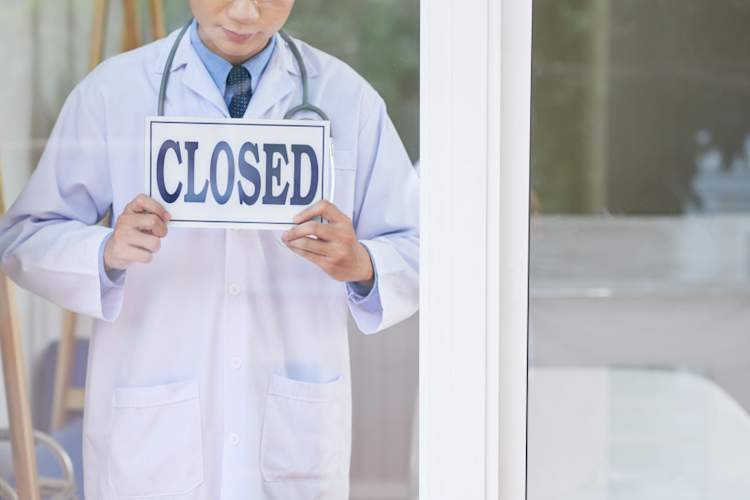 doctor closing office