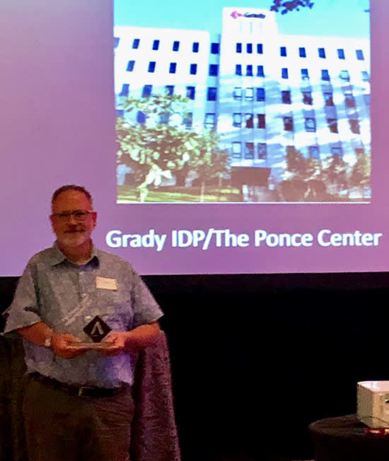 Peter Stinner receiving an award