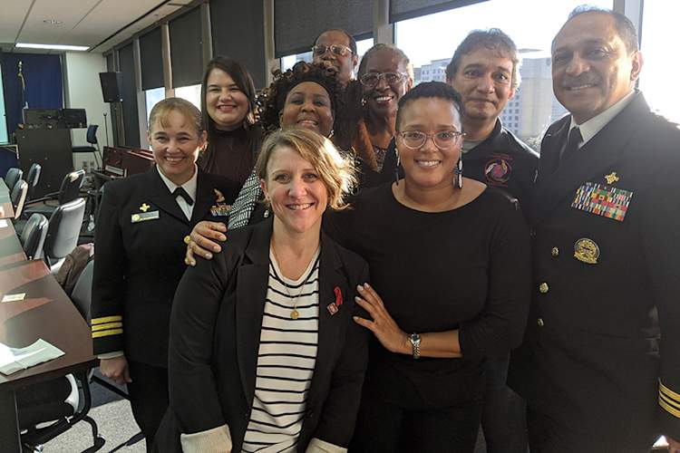 Members of END HIV Houston with Commander Luz Rivera and Lt. Commander Rodrigo Chavez of HHS