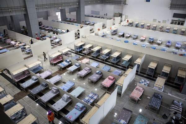 makeshift hospital in Wuhan