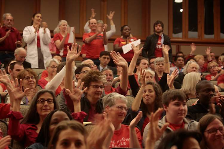 New York Health Act 13-hour hearing for single-payer health care.