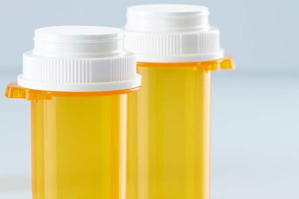 two pill bottles