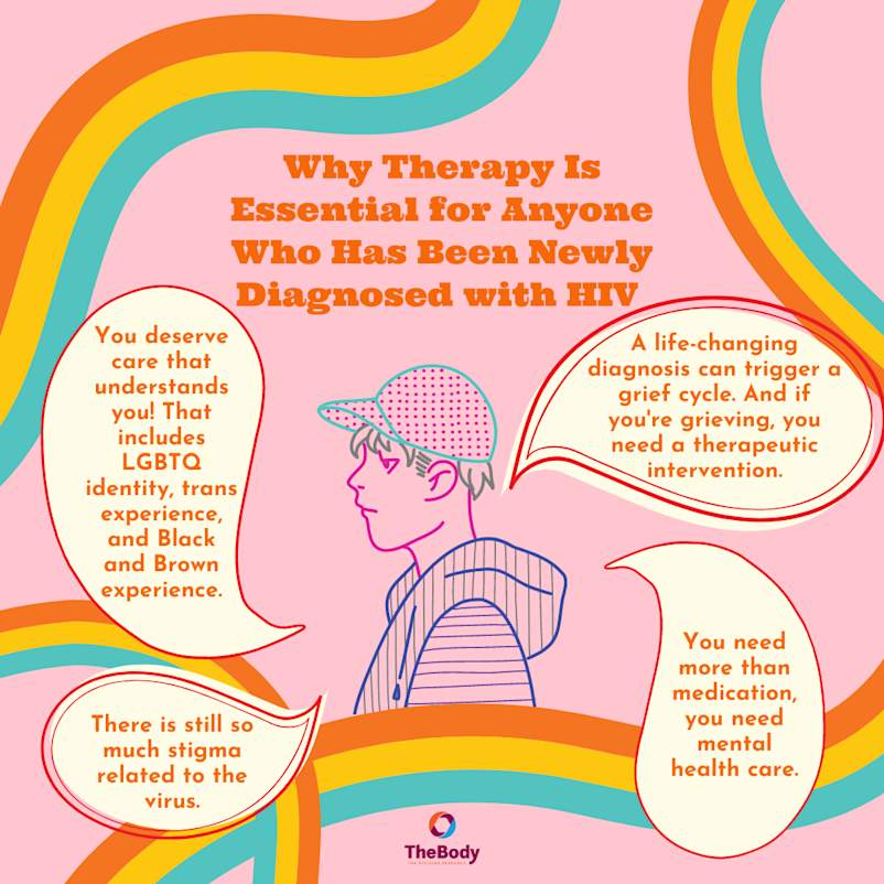 A informational graphic explaining why therapy is essential for anyone who has been newly diagnosed with HIV.