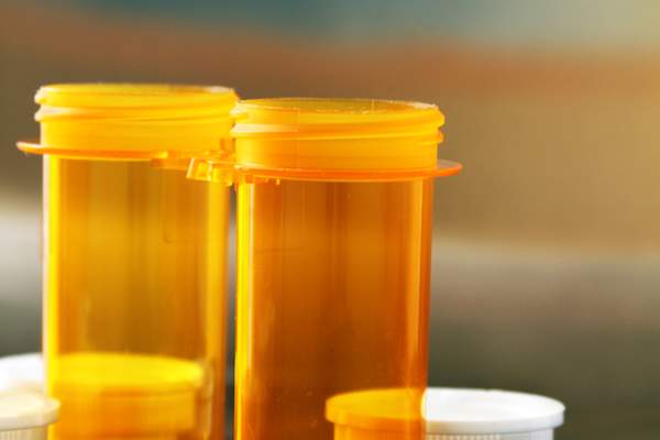 two pill bottles