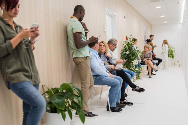 people in a doctor's office waiting room