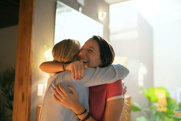 hug at door