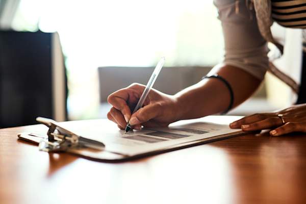 Filling out form