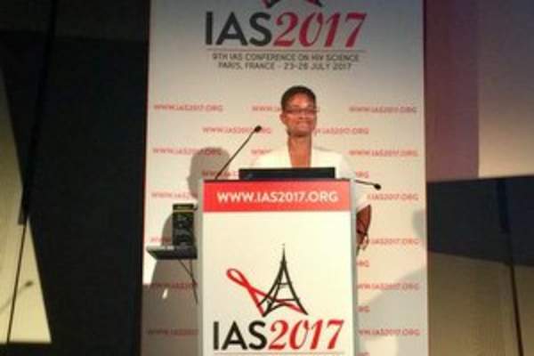 Tonia Poteat speaks at the 2017 International AIDS Society conference 300x300