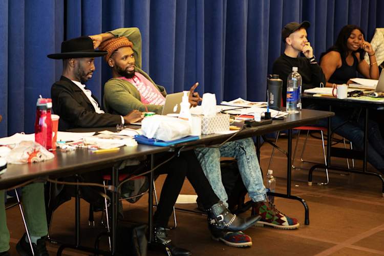 Pictured (l to r): Playwright Donja R. Love, director Stevie Walker-Webb, Production Stage Manager Jakob W. Plummer.