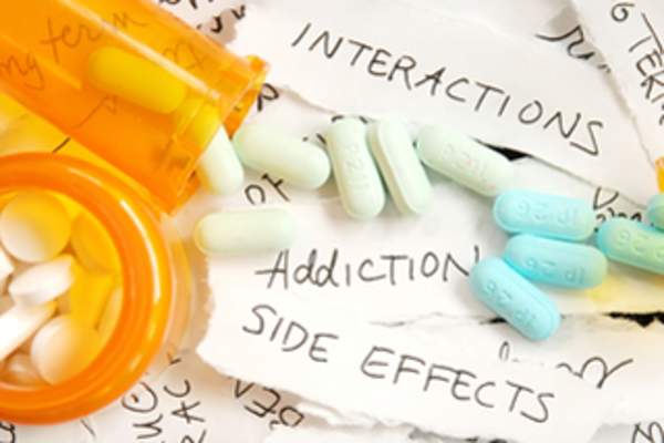 pills and paper scraps