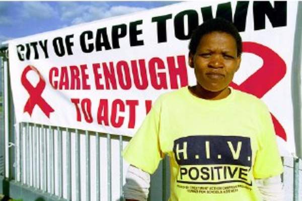 Cape Town banner and activist