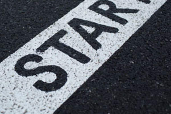 starting line that reads: START